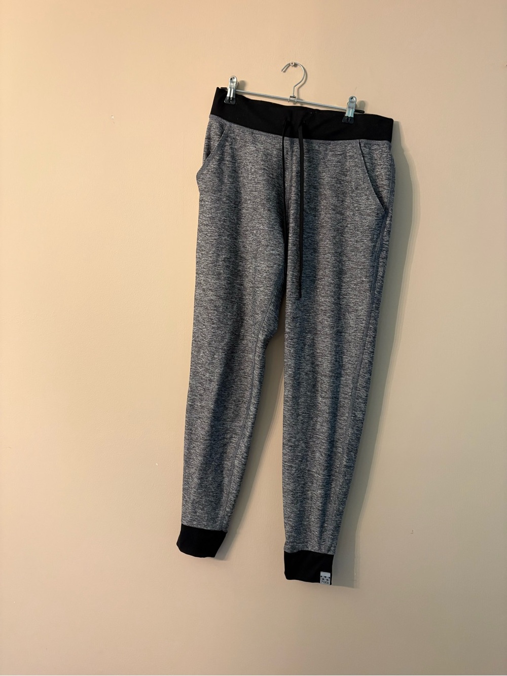 PINK Victoria's Secret Gray Heather Jogger Sweatpants with Black Waistband